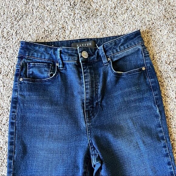 Harper Medium Wash High Rise Raw Hem Skinny Jeans Size 27 - Picture 4 of 6